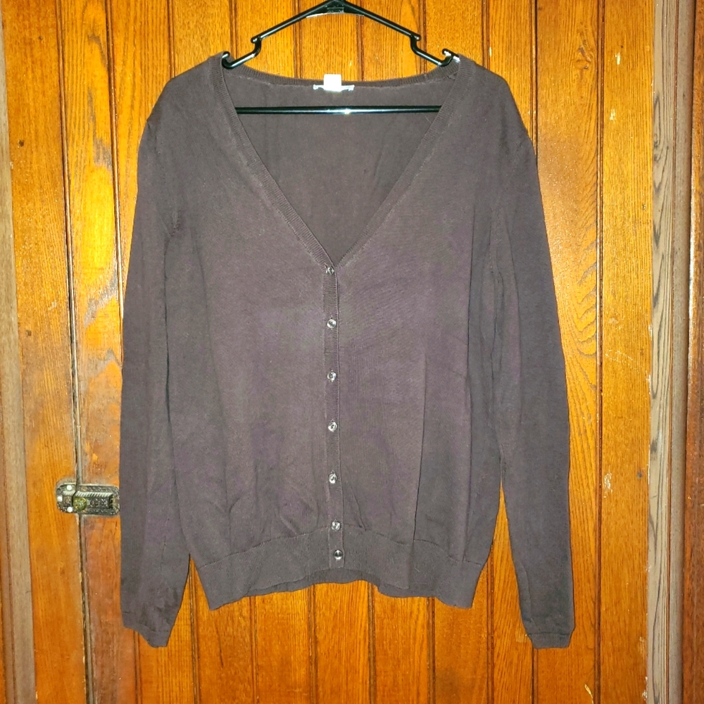Loft Brown Button-Up Cardigan, Xl